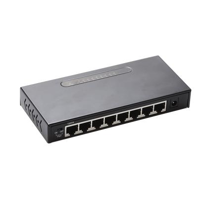 Plug and play 8 port gigabit unmanaged ethernet network switch with metal housing